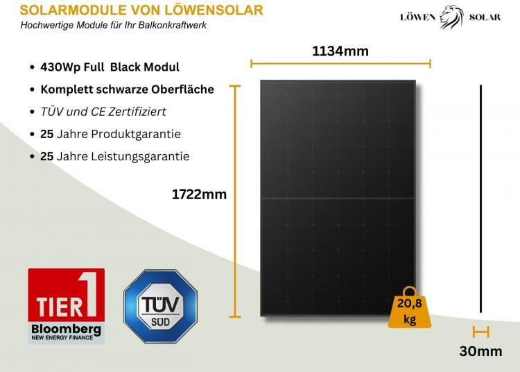 430 Watt Full Black Solarmodul